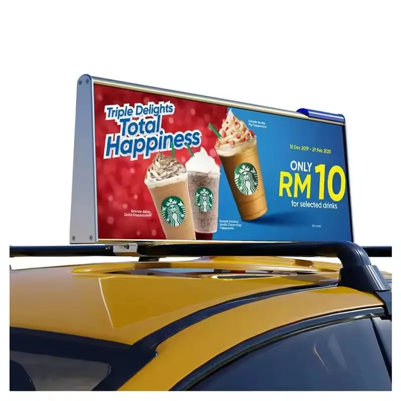 P2.5 P4 P5 Double Sides Advertising Programmable Car Roof led sign 960*320mm outdoor taxi top led display