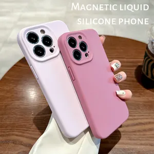 Liquid Silicone Shockproof Mobile Phone Case Soft Rubber Cover With Wireless Charging Support For IPhone 13