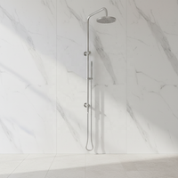 Système de douche à effet pluie Sembowell en acier inoxydable brossé, colonne de douche supérieure en acier inoxydable 304 de haute qualité