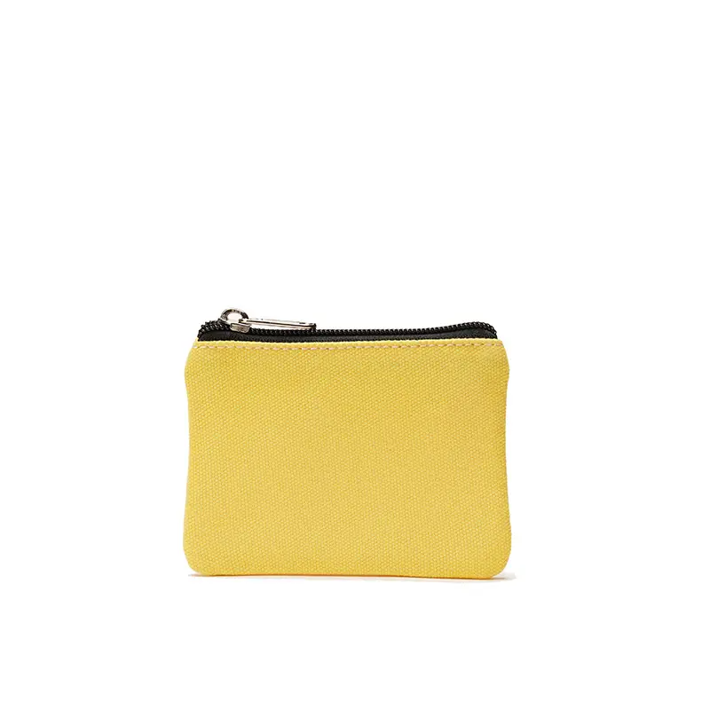 Baru Grosir Kanvas Dompet Koin Wanita Sederhana Polos Mini Dompet Koin Ritsleting Tas Penyimpanan Kantong