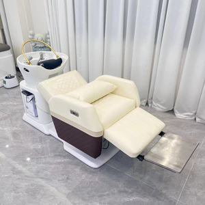 factory price massage shampoo bed with heater full flat lie-<b>down</b> shampoo bed with gel neck support premium - Product Image 4