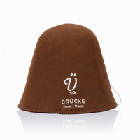 Chapeau de sauna en feutre de laine unisexe, respirant, moulé sans couture, isolant thermiquement, avec logo brodé personnalisé, pour spa, hammam, banya