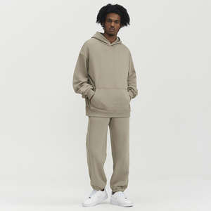 H5454 Guangzhou Fabricant de vêtements pour hommes Vente en gros Personnalisé 380 g/m² Coton mélangé Doublure polaire Sweats à capuche - Product Image 3