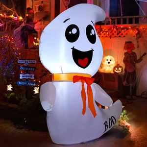 Nouveauté personnalisée : Décoration de fête extérieure gonflable fantôme mignon de 1,2 m avec lumière LED en polyester, très vendue pour Halloween - Product Image 1