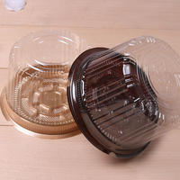 Boîte d'emballage pour gâteau de 4 pouces avec couvercle transparent, conteneur en plastique PET jetable pour gâteau, sushi, salade, sandwich (taille personnalisable)