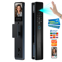 Serrure de porte intelligente HanDaily avec interphone vidéo, reconnaissance faciale, empreinte digitale, caméra et Wi-Fi, avec clé