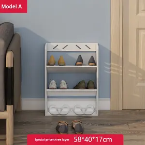 Étagère de rangement multicouche ultra-mince Style design moderne Petite <span class=keywords><strong>armoire</strong></span> à chaussures 17cm de <span class=keywords><strong>profondeur</strong></span> Porte dortoir - Product Image 6