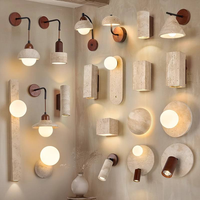 Appliques murales minimalistes en pierre de travertin demi-lune, luminaire architectural linéaire pour hôtel de charme, couloir, projet de villa