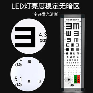 Tableau optométrique lumineux Tianjin Tianli 5m 2.5E standard logarithmique pour usage domestique adulte et enfant en alliage d'aluminium - Product Image 2