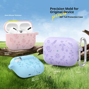 อุปกรณ์เสริมใหม่สำหรับ AirPods 4 ปี 2025 ลายดอกไม้น่ารัก เคสกันกระแทกและเคสซิลิโคนสำหรับหูฟัง - Product Image 4