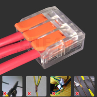 221-413 Universelle Push-in Messingbeschichtete Crimpklemme 3-Leiter-Verbindungsklemme für Elektrische Energie LED-Beleuchtung