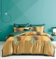 Drap de lit en satin 100% coton, ensembles de literie à motifs imprimés personnalisés, ensemble de couette, drap de lit, linge de lit