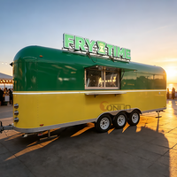 Camion de restauration mobile en acier inoxydable avec cuisine complète pour la vente de café, de pâtisseries et de plats variés