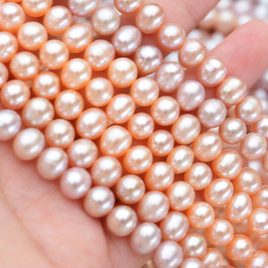 Wholesale 7-8mm White Freshwater Pearl Semi-Finished Necklace Strong <b>Light</b> <b>Circle</b> Leisure Micro Leisure - Product Image 4