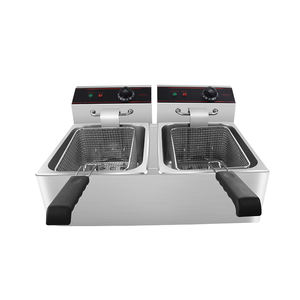 Friggitrice Elettrica Professionale Commerciale da Banco a Due Vasche per Ristorante per Tacchino, Pollo e Patatine Fritte - Product Image 3