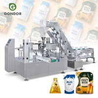 Machine de remplissage et de scellage automatique verticale linéaire pour sachets préformés à bec rotatif