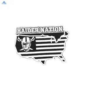 Wholesale Custom Raiders Patch Las Vegas Raiders Nation Map Iron On Patch for Jacket