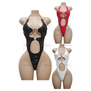 ماكس صن بيكيني ميني من قطعتين بتصميم ميتاليك لامع وملون، ملابس رقص استعراضي، أزياء راقصات، ملابس رقص MS146 - Product Image 5