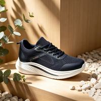 Chaussures de course sportives tendance à rayures, respirantes, avec empeigne en textile, lacets, bout souple, semelle intermédiaire confortable en EVA et semelle extérieure en PVC, printemps-été