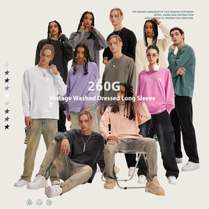 <span class=keywords><strong>เสื้อ</strong></span><span class=keywords><strong>ยืด</strong></span>ผู้ชายทรงหลวมผ้าฝ้ายแท้แฟชั่นวินเทจซักแขนยาวแบบออกแบบได้ตามสมัยนิยม - Product Image 2