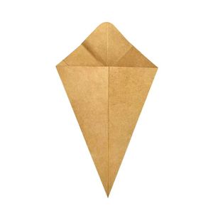 Conos de Papel Resistentes al Aceite, Desechables, de Papel Kraft, para Empacar Alimentos, Porta Papas Fritas, Reciclables - Product Image 6