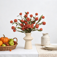 1 fleur artificielle de chrysanthème, 6 têtes de pissenlits réalistes avec feuilles pour la décoration intérieure, arrangements floraux bohèmes