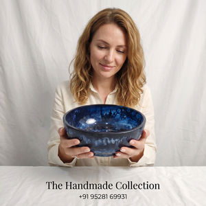 Handmade Collection Modern Luxury Resin <b>Bowl</b> Polished Finish <b>Blue</b> Color Dishwasher Safe Handcrafted for Wedding Party Food - Product Image 1