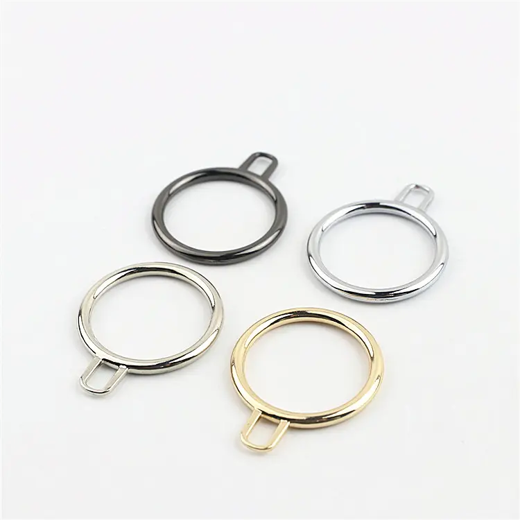 Accesorios de hardware para equipaje, anillo de metal, Pestaña de Tiro Único, etiqueta circular, hebilla decorativa, hebilla para zapatos y ropa