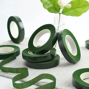 Großhandel hochwertiges grünes 12 mm breites 30 yard wasserdichtes blumenband und individuelles geblümtes band