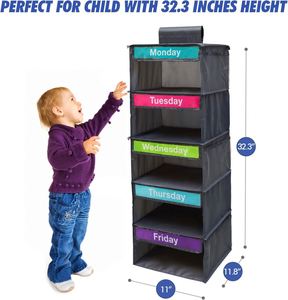 Multi-layer Drawer Type Clothing Week Label Storage Hanging Bag <b>Foldable</b> Wardrobe Hanging Wardrobe Storage Bag - Product Image 3