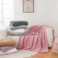 Nouvelle couverture de lit en tricot super douce et élégante, style moderne, 100% polyester, légère, en polaire, écologique, pour lit Queen Size européen