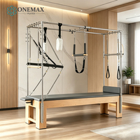 ONEMAX Professionnel Durable Réglable Équilibré Table de Pilates Cadillac Trapeze en Bois d'Érable avec Tour Complète, Appareil de Gymnastique