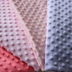 Tissu en jersey de polyester 100% de velours super doux à pois Minky de haute qualité - Product Image 5
