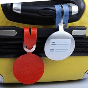 Meetee L-S027 8*22.5cm DIY Luggage Accessories <strong>Tag</strong> Custom Colorful PU Leather Round <strong>Travel</strong> Baggage Bag <strong>Tag</strong> - Product Image 2