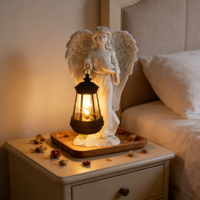 Lampe de jardin en résine d'ange à énergie solaire - Design lanterne, allumage automatique la nuit, idéale pour la décoration de sentiers/ pelouses et l'éclairage d'ambiance