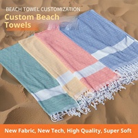 Serviette de plage turque multifonctionnelle à séchage rapide, absorbante, multicolore, ornée de diamants, faite à la main avec des pompons, idéale pour les voyages en bord de mer