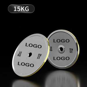 Placa de acero duradera, barra de gimnasio calibrada, disco de parachoques de competición de levantamiento de pesas de 50mm para entrenamiento físico - Product Image 4