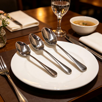 Cuillères élégantes en acier inoxydable à long manche, finition miroir, cuillères à café pointues pour les cadeaux de mariage, la restauration et les traiteurs