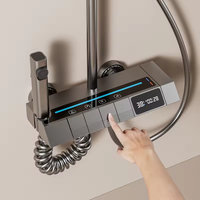 Écran LED Piano Key Pluie Bain Douche Robinet Nouveau Système de Salle de Bain Numérique Multifonction avec Finition Chromée
