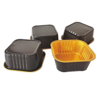 Contenant rectangulaire jetable de 150 ml en aluminium écologique de qualité alimentaire pour pouding, yaourt, brownie, gâteau, compatible four