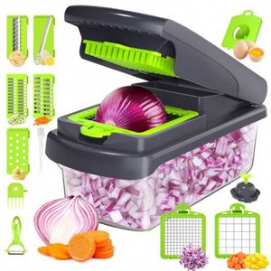 Hot Sale 15 in 1 Manual <b>Multifunctional</b> <b>Vegetable</b> <b>Cutter</b> Food Dicer Onion Veggie Chopper Mandoline Kitchen Fruits Slicer Grater - Product Image 2
