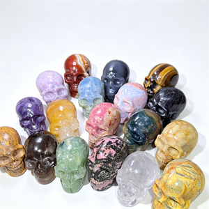 Calaveras de Cristal Natural Mixto Talladas, Calaveras de Piedras Preciosas Pulimentadas, Venta al por Mayor, Estatuas Personalizadas <span class=keywords><strong>para</strong></span> Decoración del Hogar, Colección de Regalos - Product Image 3