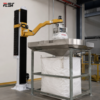 Nouveau robot automatique de déballage de sacs à cantilever avec moteur PLC pour ligne d'alimentation de poudre chimique à haute capacité et collecte des poussières