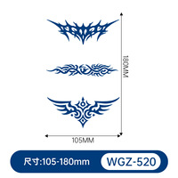Autocollant de tatouage temporaire pour poitrine, motif papillon et renard, imperméable, semi-permanent, art corporel, vente en gros