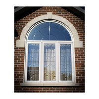 Ventanas de Aluminio con Certificado CE, Diseño Arqueado, Vidrio de Media Luna, Ventanas Exteriores para Casa