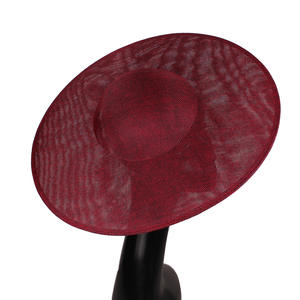 Vente en gros 40cm extra large bleu blanc <span class=keywords><strong>beige</strong></span> rouge église Derby Fascinator Sinamay chapeau Base chapellerie fournitures - Product Image 3