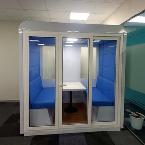 Premium Quality Modern Eco-Friendly Meet Series Quatro Pod 4 Seater Acoustic <b>Soundproof</b> Office <b>Booth</b> Team Collaboration Sale - Product Image 1