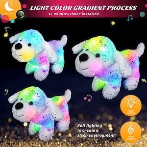 Musica personalizzata illumina il cane bianco farcito cucciolo scintillante morbido peluche LED che canta animali di peluche con luci notturne colorate - Product Image 4