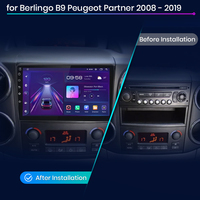 Autoradio Junsun Carplay Android Auto pour Citroën Berlingo B9, Peugeot Partner 2008 - 2019 Lecteur DVD de voiture Autoradio Stéréo