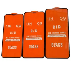 Groothandel Volledige Overdekte 11H 21D Gehard Glas Voor iPhone 11 Pro Max Screen Protector